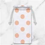 Polka Dots - Apricot Orange on White Jewelry Bag