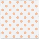 Polka Dots - Apricot Orange on White Canvas 12  x 12 