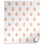 Polka Dots - Apricot Orange on White Canvas 20  x 24 