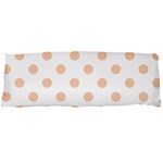 Polka Dots - Apricot Orange on White Body Pillow Case Dakimakura (Two Sides)