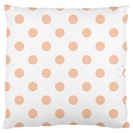 Polka Dots - Apricot Orange on White Large Cushion Case (One Side)