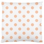 Polka Dots - Apricot Orange on White Large Flano Cushion Case (One Side)