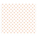 Polka Dots - Apricot Orange on White Double Sided Flano Blanket (Small)