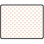 Polka Dots - Apricot Orange on White Double Sided Fleece Blanket (Medium) (Two Sides)
