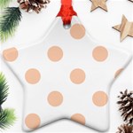 Polka Dots - Apricot Orange on White Star Ornament (Two Sides)