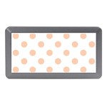 Polka Dots - Apricot Orange on White Memory Card Reader (Mini)