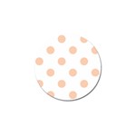 Polka Dots - Apricot Orange on White Golf Ball Marker