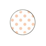 Polka Dots - Apricot Orange on White Hat Clip Ball Marker