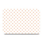 Polka Dots - Apricot Orange on White Plate Mat