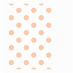 Polka Dots - Apricot Orange on White Large Garden Flag (Two Sides)