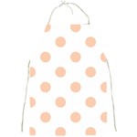 Polka Dots - Apricot Orange on White Full Print Apron