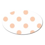 Polka Dots - Apricot Orange on White Magnet (Oval)