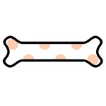 Polka Dots - Apricot Orange on White Magnet (Dog Bone)
