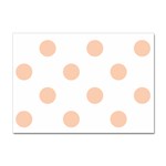 Polka Dots - Apricot Orange on White Sticker A4 (100 pack)