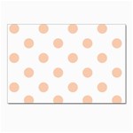 Polka Dots - Apricot Orange on White Postcards 5  x 7  (Pkg of 10)