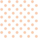 Polka Dots - Apricot Orange on White ScrapBook Page 12  x 12 