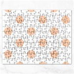 Polka Dots - Apricot Orange on White Jigsaw Puzzle (Rectangular)