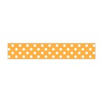 Polka Dots - White on Pastel Orange Flano Scarf (Mini)