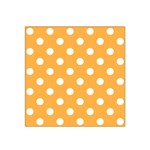 Polka Dots - White on Pastel Orange Satin Bandana Scarf