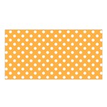 Polka Dots - White on Pastel Orange Satin Shawl