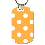 Polka Dots - White on Pastel Orange Dog Tag (Two Sides)