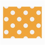 Polka Dots - White on Pastel Orange Small Glasses Cloth (2 Sides)