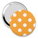 Polka Dots - White on Pastel Orange 3  Handbag Mirror
