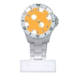 Polka Dots - White on Pastel Orange Nurses Watch