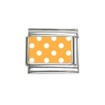 Polka Dots - White on Pastel Orange Italian Charm (9mm)