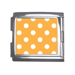 Polka Dots - White on Pastel Orange Mega Link Italian Charm (18mm)