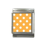 Polka Dots - White on Pastel Orange Italian Charm (13mm)