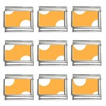 Polka Dots - White on Pastel Orange 9mm Italian Charm (9 pack)