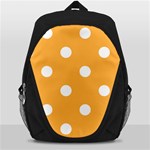 Polka Dots - White on Pastel Orange Backpack Bag