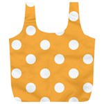 Polka Dots - White on Pastel Orange Full Print Recycle Bag (XL)