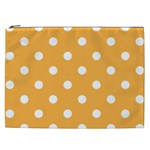 Polka Dots - White on Pastel Orange Cosmetic Bag (XXL)