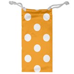 Polka Dots - White on Pastel Orange Jewelry Bag