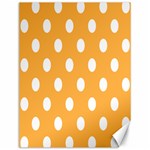 Polka Dots - White on Pastel Orange Canvas 12  x 16 