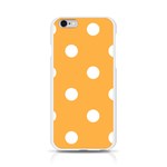 Polka Dots - White on Pastel Orange Apple iPhone 6/6S Silicone Case (Transparent)