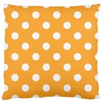 Polka Dots - White on Pastel Orange Large Cushion Case (One Side)