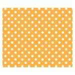 Polka Dots - White on Pastel Orange Double Sided Flano Blanket (Small)