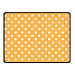Polka Dots - White on Pastel Orange Fleece Blanket (Small) (One Side)