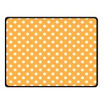 Polka Dots - White on Pastel Orange Double Sided Fleece Blanket (Small) (Two Sides)