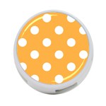 Polka Dots - White on Pastel Orange 4-Port USB Hub (Two Sides)