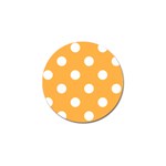 Polka Dots - White on Pastel Orange Golf Ball Marker (4 pack)