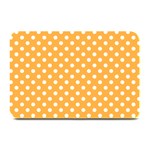 Polka Dots - White on Pastel Orange Plate Mat