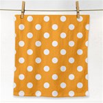 Polka Dots - White on Pastel Orange Face Towel