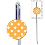 Polka Dots - White on Pastel Orange Book Mark