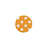 Polka Dots - White on Pastel Orange 1  Mini Button