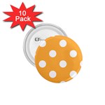 Polka Dots - White on Pastel Orange 1.75  Button (10 pack)