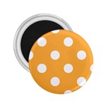 Polka Dots - White on Pastel Orange 2.25  Magnet